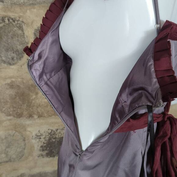 Twelve Dress Woman's Small Silk Beaded Gray Party Steampunk Gothic Formal - Picture 11 of 16